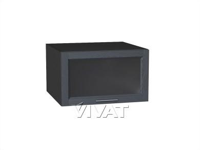Шкаф верхний горизонтальный с увеличенной глубиной со стеклом Сканди 610 Graphite Softwood / Graphite