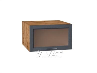 Шкаф верхний горизонтальный с увеличенной глубиной со стеклом Сканди 610 Graphite Softwood / Дуб Вотан