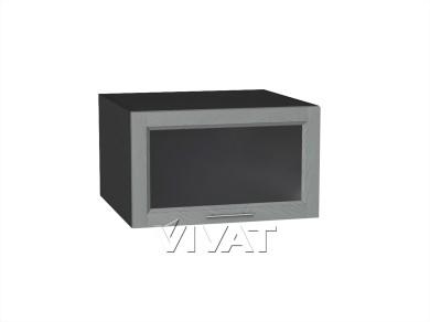 Шкаф верхний горизонтальный с увеличенной глубиной со стеклом Сканди 610 Grey Softwood / Graphite