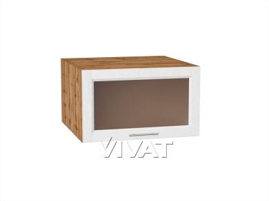 Шкаф верхний горизонтальный с увеличенной глубиной со стеклом Сканди 610 White Softwood / Дуб Вотан