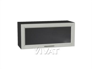 Шкаф верхний горизонтальный со стеклом Сканди 800 Cappuccino Softwood / Graphite