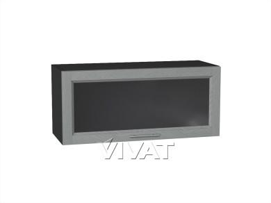 Шкаф верхний горизонтальный со стеклом Сканди 800 Grey Softwood / Graphite