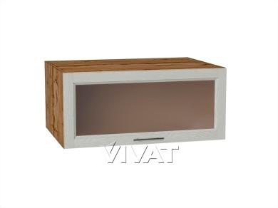 Шкаф верхний горизонтальный с увеличенной глубиной со стеклом Сканди 810 Cappuccino Softwood / Дуб Вотан