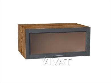 Шкаф верхний горизонтальный с увеличенной глубиной со стеклом Сканди 810 Graphite Softwood / Дуб Вотан