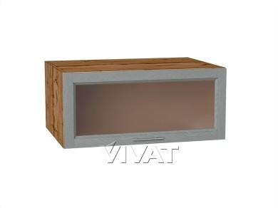 Шкаф верхний горизонтальный с увеличенной глубиной со стеклом Сканди 810 Grey Softwood / Дуб Вотан