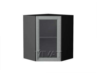 Шкаф верхний угловой со стеклом Сканди 590/G Grey Softwood