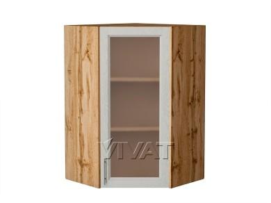 Шкаф верхний угловой со стеклом Сканди 590Н/Д Cappuccino Softwood