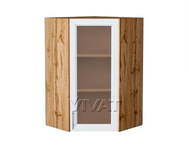 Шкаф верхний угловой со стеклом Сканди 590Н/Д White Softwood