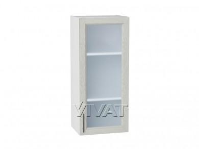 Шкаф верхний со стеклом Сканди 400Н Cappuccino Softwood / Белый