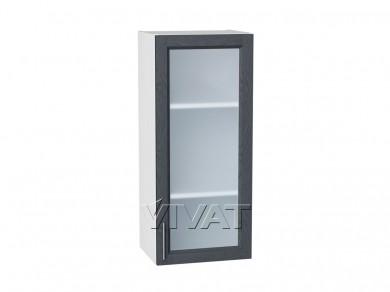 Шкаф верхний со стеклом Сканди 400Н Graphite Softwood / Белый