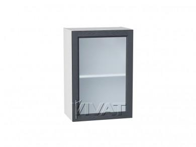 Шкаф верхний со стеклом Сканди 500 Graphite Softwood / Белый