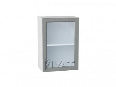Шкаф верхний со стеклом Сканди 500 Grey Softwood / Белый