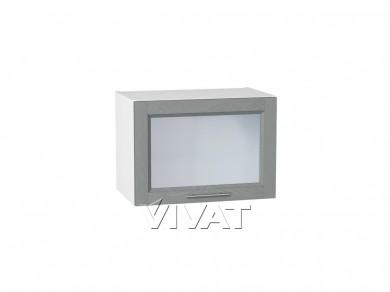 Шкаф верхний горизонтальный со стеклом Сканди 500 Grey Softwood / Белый
