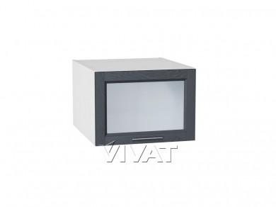 Шкаф верхний горизонтальный с увеличенной глубиной со стеклом Сканди 510 Graphite Softwood / Белый