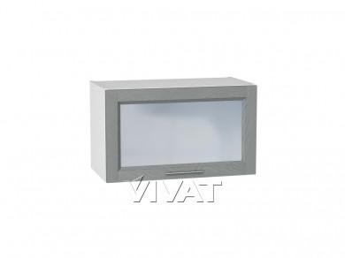 Шкаф верхний горизонтальный со стеклом Сканди 600 Grey Softwood / Белый