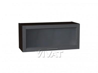Шкаф верхний горизонтальный со стеклом Сканди 800 Graphite Softwood / Венге