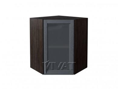 Шкаф верхний угловой со стеклом Сканди 590 Graphite Softwood / Graphite