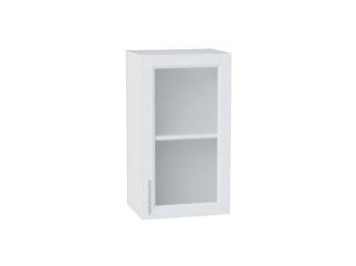 Шкаф верхний со стеклом Сканди 400/Б White Softwood