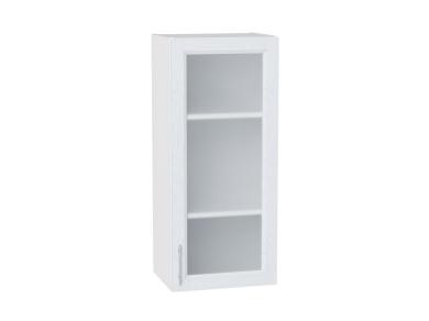 Шкаф верхний со стеклом Сканди 400Н White Softwood / Белый