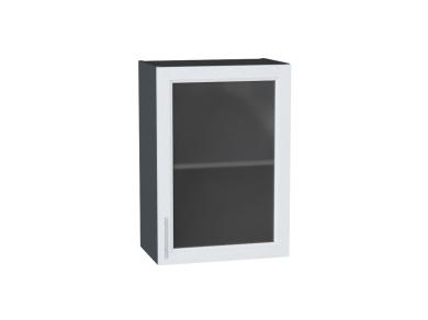 Шкаф верхний со стеклом Сканди 500 White Softwood / Graphite