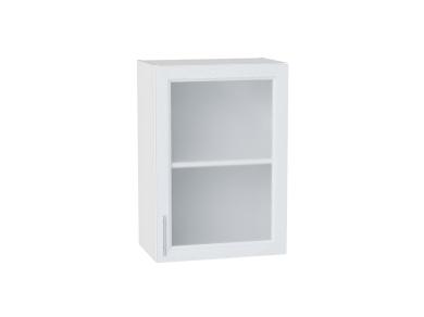 Шкаф верхний со стеклом Сканди 500/Б White Softwood