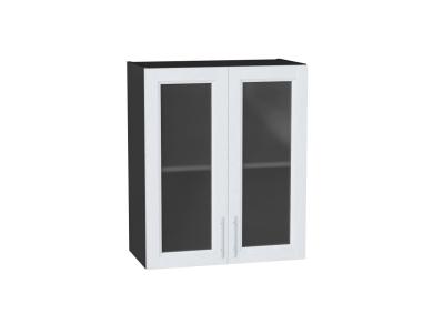 Шкаф верхний со стеклом Сканди 600 White Softwood / Graphite