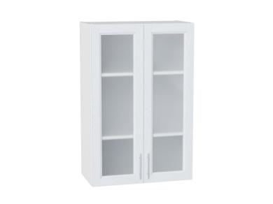 Шкаф верхний со стеклом Сканди 600Н/Б White Softwood