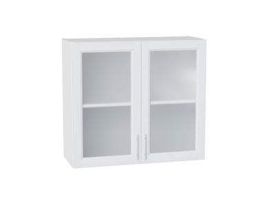 Шкаф верхний со стеклом Сканди 800/Б White Softwood