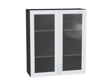 Шкаф верхний со стеклом Сканди 800Н/G White Softwood