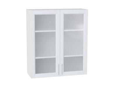 Шкаф верхний со стеклом Сканди 800Н/Б White Softwood
