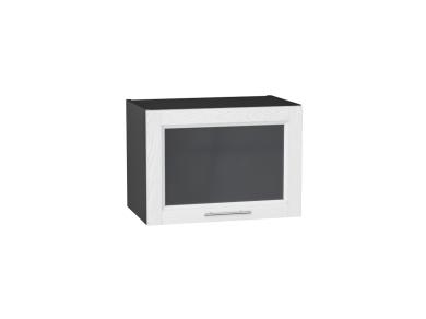 Шкаф верхний горизонтальный со стеклом Сканди 500 White Softwood / Graphite