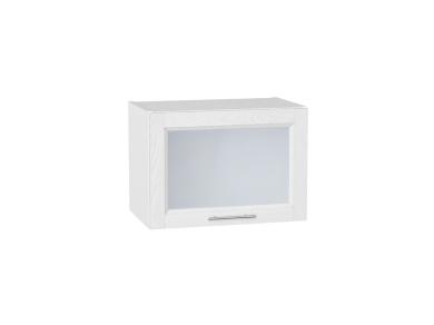 Шкаф верхний горизонтальный со стеклом Сканди 500 White Softwood / Белый