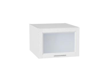 Шкаф верхний горизонтальный с увеличенной глубиной со стеклом Сканди 510 White Softwood / Белый