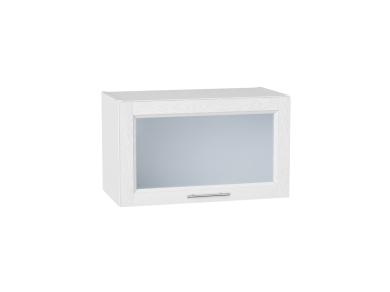 Шкаф верхний горизонтальный со стеклом Сканди 600 White Softwood / Белый