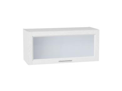 Шкаф верхний горизонтальный со стеклом Сканди 800/Б White Softwood