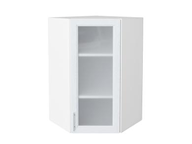 Шкаф верхний угловой со стеклом Сканди 590Н/Б White Softwood
