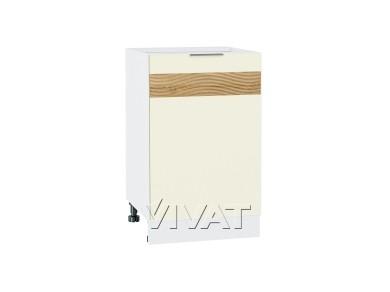 Шкаф нижний под мойку с декором Терра 500 левый Ваниль Софт / Белый