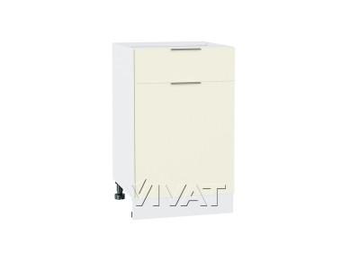 Шкаф нижний с 1 ящиком Терра 500 Ваниль Софт / Белый