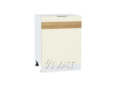 Шкаф нижний под мойку с декором Терра 600М правый Ваниль Софт / Белый