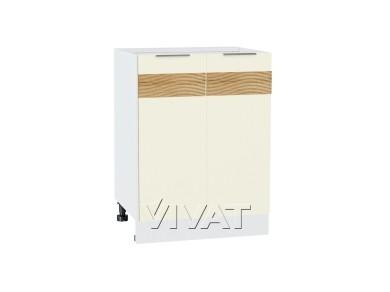 Шкаф нижний под мойку с декором Терра 600 Ваниль Софт / Белый