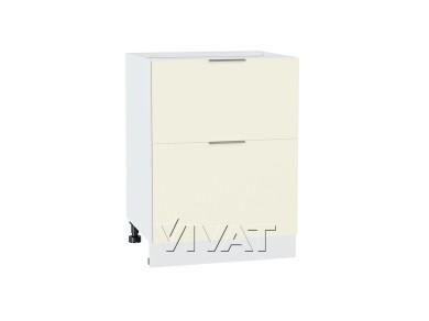Шкаф нижний с 2-мя ящиками Терра 600 Ваниль Софт / Белый