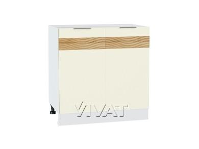 Шкаф нижний с декором Терра 800 Ваниль Софт / Белый
