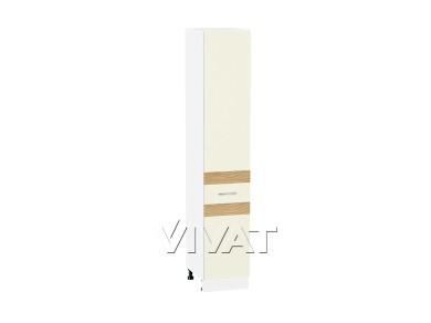 Шкаф пенал с декором Терра 400 (для верхних шкафов 720) левый Ваниль Софт / Белый