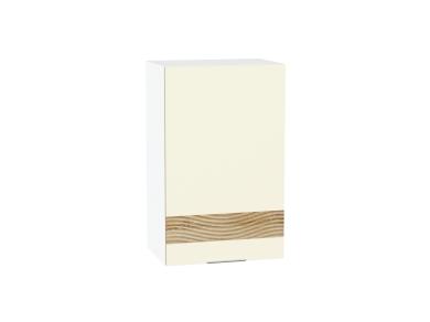 Шкаф верхний с декором Терра 450 правый Ваниль Софт / Белый