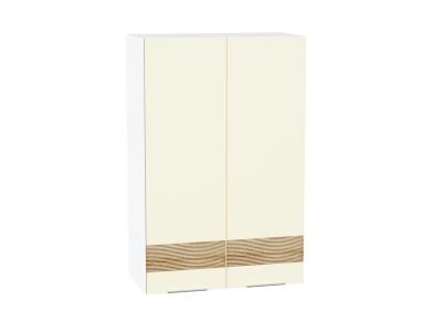 Шкаф верхний с декором Терра 600H Ваниль Софт / Белый