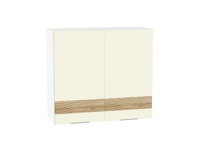 Шкаф верхний с декором Терра 800 Ваниль Софт / Белый