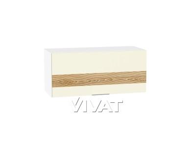 Шкаф верхний горизонтальный с декором Терра 800 Ваниль Софт / Белый
