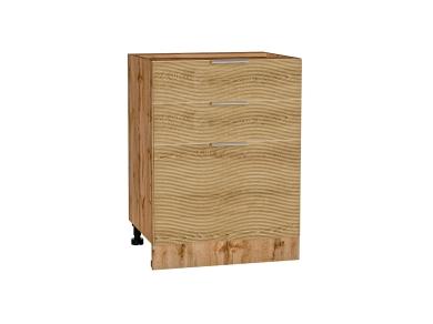 Шкаф нижний с 3-мя ящиками с декором  Терра 600 Ель Карпатская / Дуб Вотан