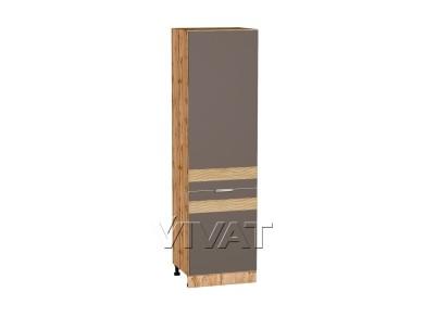 Шкаф пенал с декором Терра 600 (для верхних шкафов 720) правый Смоки Софт / Дуб Вотан