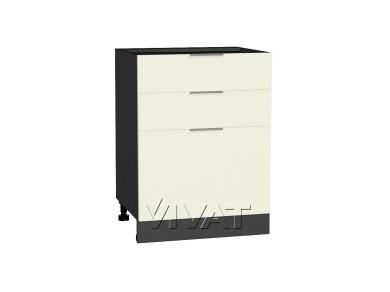 Шкаф нижний с 3-мя ящиками Терра 600 Ваниль Софт / Graphite